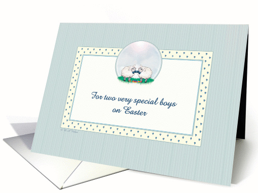 Easter Lambs - Twin Boys card (377050)
