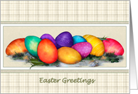 Colorful Decorated Easter Eggs Greeting card