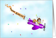 Easter Bunny Flying Plane - Easter Express Greeting card