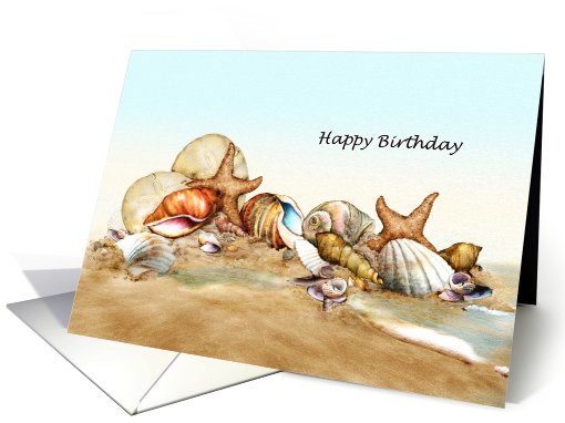 Down By The Sea - Sea Shell Birthday card (714962)