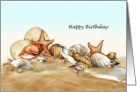 Down By The Sea - Sea Shell Birthday card