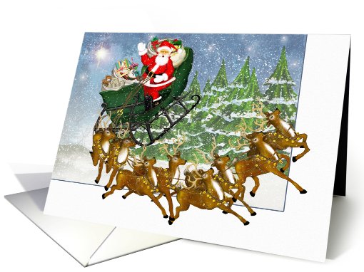 Santa On A Mission - Sleigh Full of Toys card (715009)