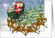 Santa On A Mission - Sleigh Full of Toys card