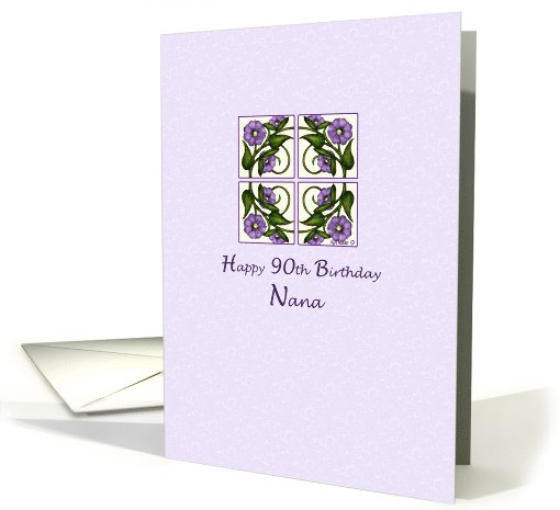 Morning Glory 90th Nana Birthday card (715951)