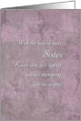 Condolences/Sympathy for the loss of a Sister card