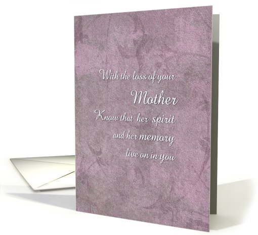 Condolences/Sympathy for the loss of a Mother card (744308)