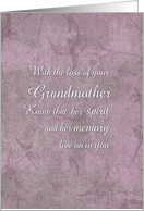 Condolences/Sympathy for the loss of a Grandmother card