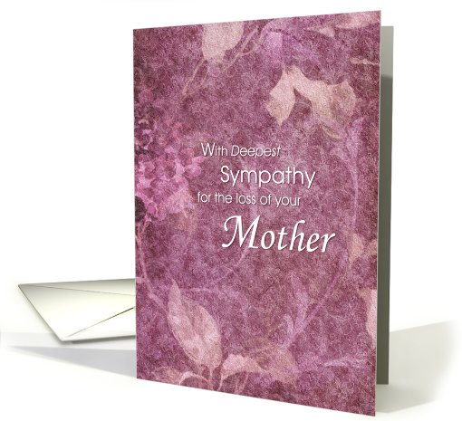 Condolences/Sympathy for the loss of a Mother card (744326)