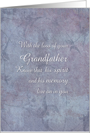 Condolences/Sympathy for the loss of a Grandfather card
