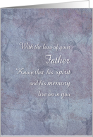 Condolences/Sympathy for the loss of a Father card