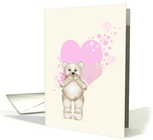 Teddy Bear Blowing Kisses Valentine card (744982)