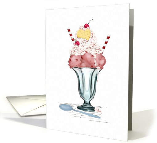 Ice Cream Sundae Valentine card (745040)