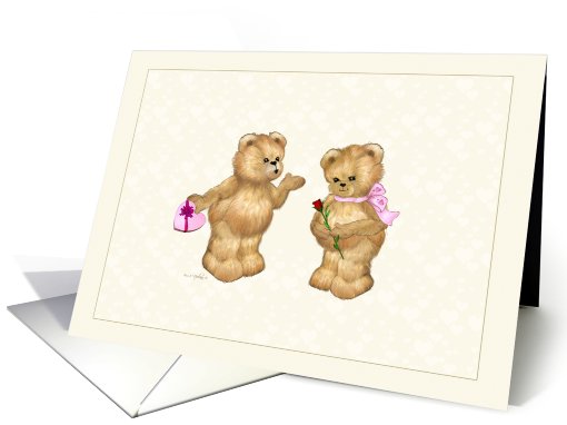 Teddy Bear Couple Valentine card (745043)