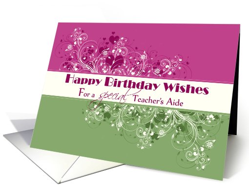 Happy Birthday Teacher's Aide card (754607)