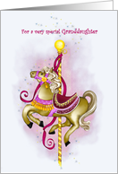 Granddaughter Birthday, Pink Carousel Horse card