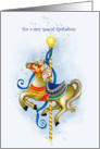 Grandson Birthday, Blue Carousel Horse card