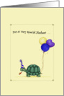 Nephew Birthday, Cute Turtle with Balloons & Party Hat card