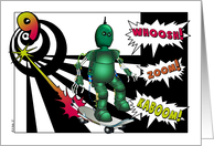 9th Birthday, Skateboarding Robot card