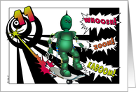 11th Birthday, Skateboarding Robot card