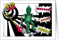 12th Birthday, Skateboarding Robot card