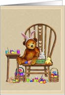 Easter Bunny Teddy Bear Greeting card