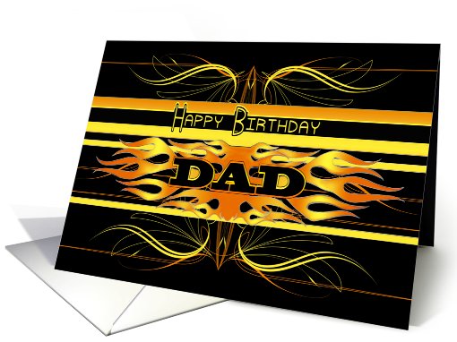 Happy Birthday Dad Flames and Pinstripe card (774558)