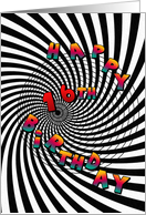Happy 16th Birthday - Psychedelic Rainbow card