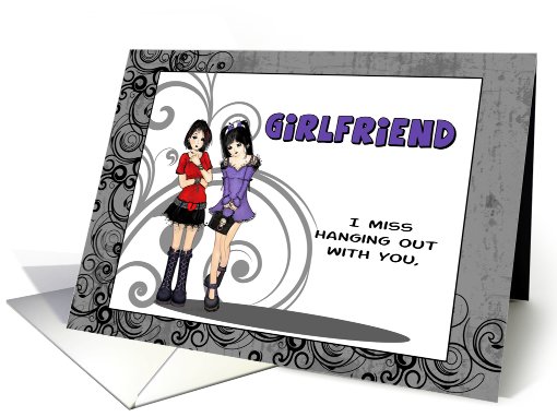 Goth Girlfriends Miss You Greeting card (796240)