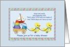 Twin Boys Baby Shower Invitation card