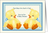 Twin Boys Baby Shower Invitation card