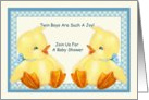 Twin Boys Baby Shower Invitation card