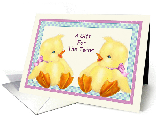 Baby Ducks -Twin Girls Baby Shower Gift card (798261)
