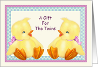 Baby Ducks -Twin Girls Baby Shower Gift card