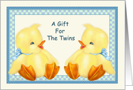 Baby Ducks -Twin Boys Baby Shower Gift card