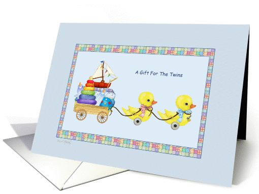 Baby Ducks -Twins Boy-Girl Baby Shower Gift card (798278)