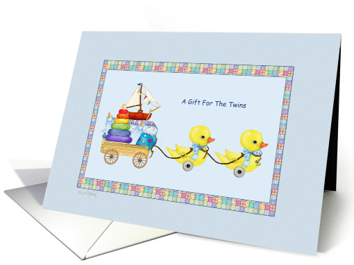Baby Ducks -Twins Boy Baby Shower Gift card (798281)