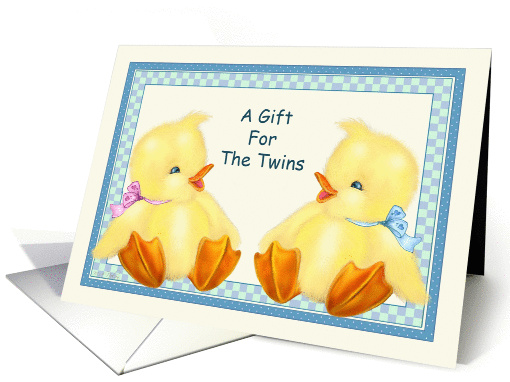 Baby Ducks -Twins Boy Girl Baby Shower Gift card (798286)