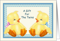 Baby Ducks -Twins Boy Girl Baby Shower Gift card