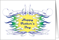 Flames and Pin Stripe Father’s Day Greeting card