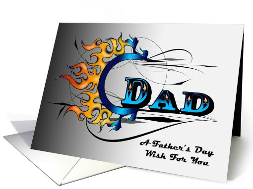Flames and Pin Stripe Father's Day Greeting for Dad card (798922)
