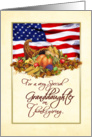 Thanksgiving - Military Granddaughter - Cornucopia US Flag card