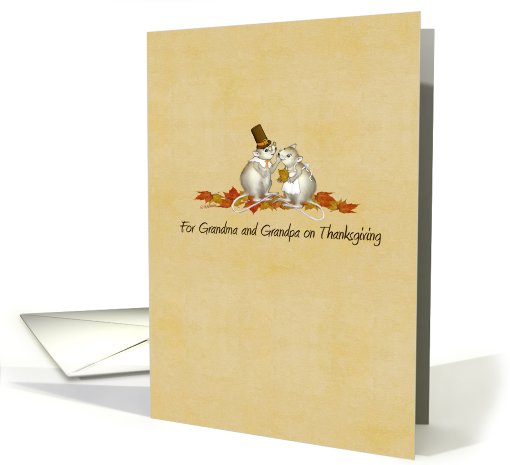 Thanksgiving - Grandma - Grandpa - Pilgram Mice card (816772)