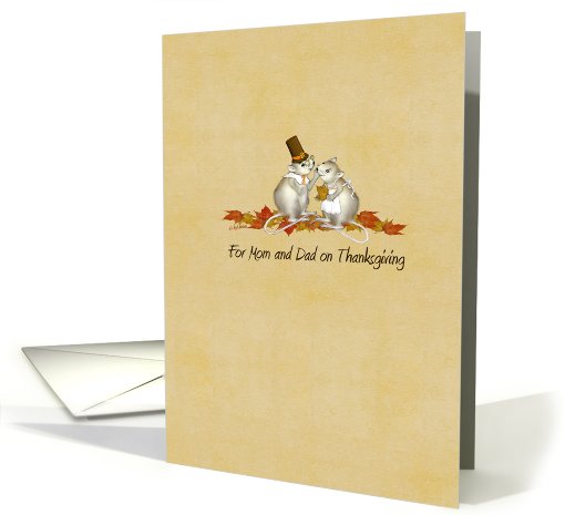 Thanksgiving - Mom- Dad - Pilgram Mice card (816776)