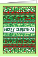 Holly and Swirls Christmas Greeting card