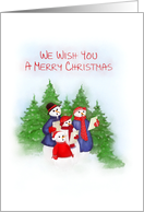 Caroling Snowmen Christmas Greeting card