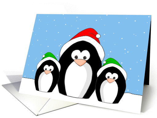 Santa Penguins card (110564)