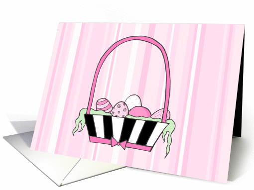 Pink Fashion Easter Basket card (158771)