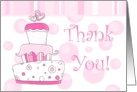 Pink Wedding Cake ’Thank You’ card