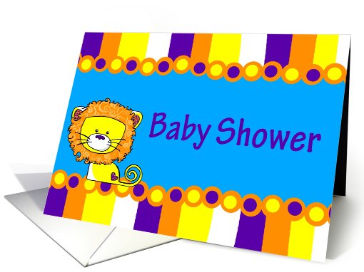 Colorful Lion Baby Shower card (771095)