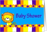 Colorful Lion Baby Shower card